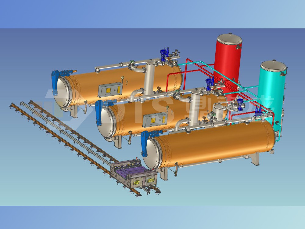 整套殺菌生產(chǎn)線(xiàn)現(xiàn)場(chǎng)三維圖